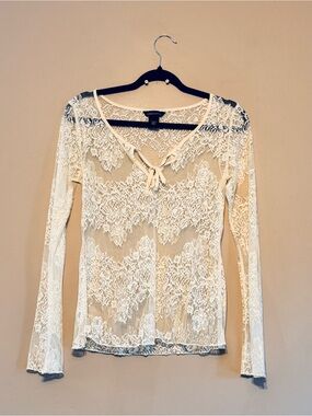 Moda International Long Sleeve Lace Top